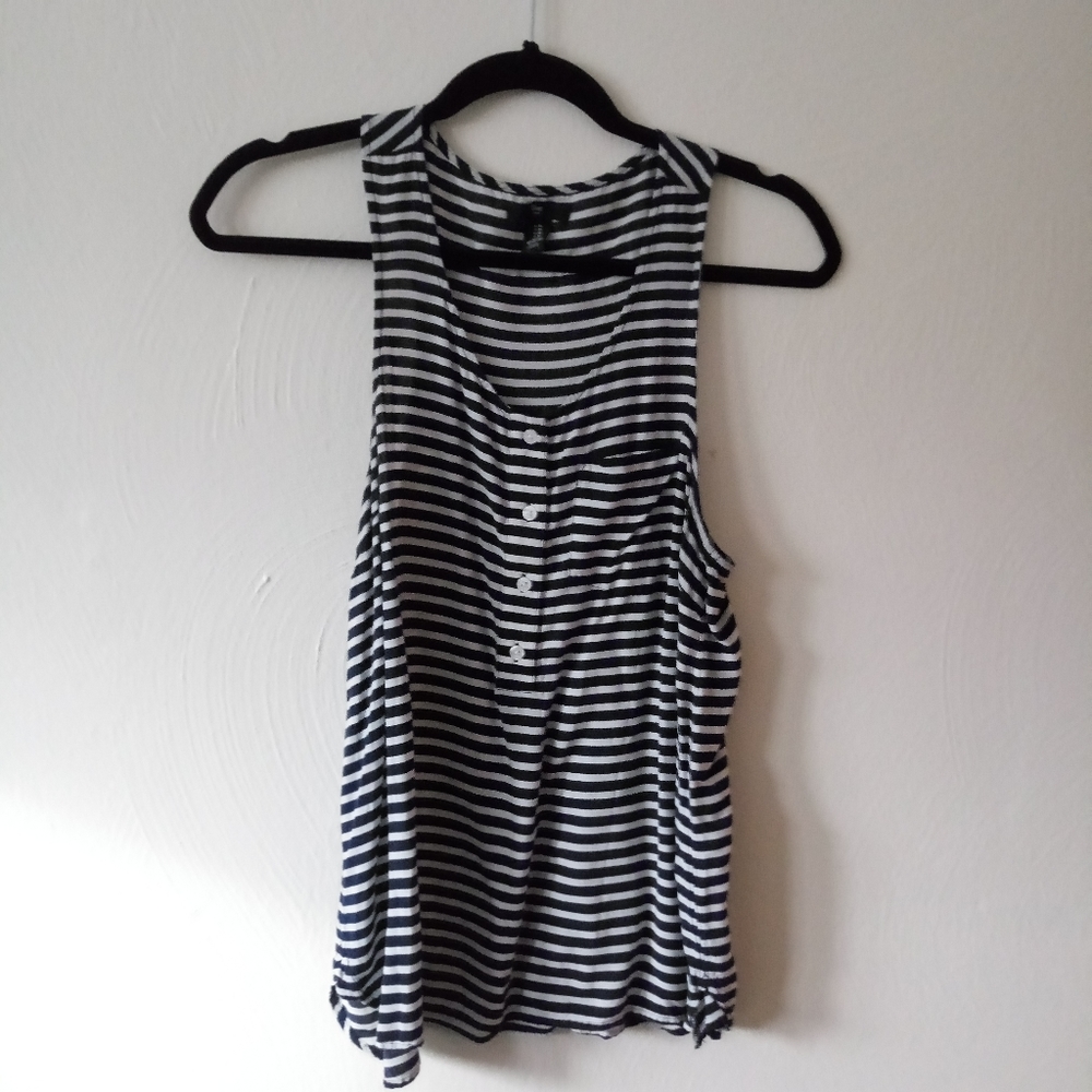 Blue and white stepped tunic